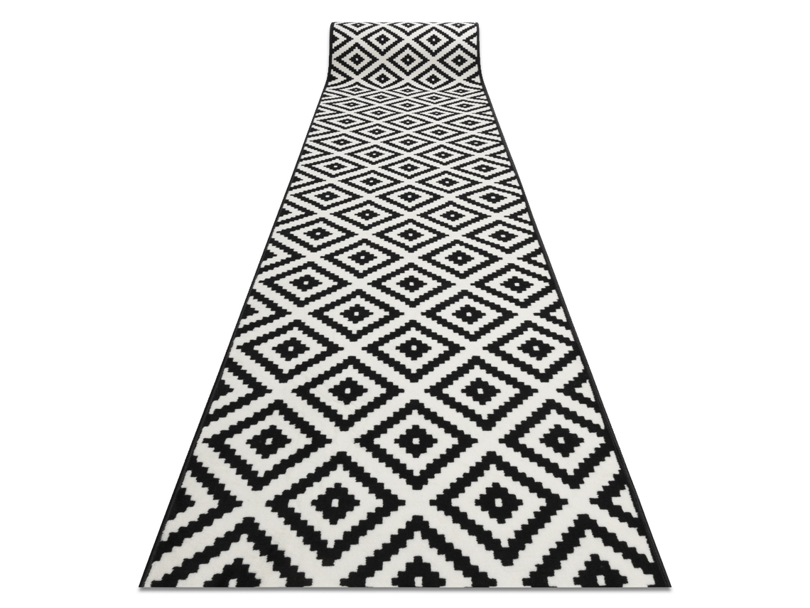 Alfombra de Pasillo Bcf Morad Diamantes Negro/Crema 60 cm
