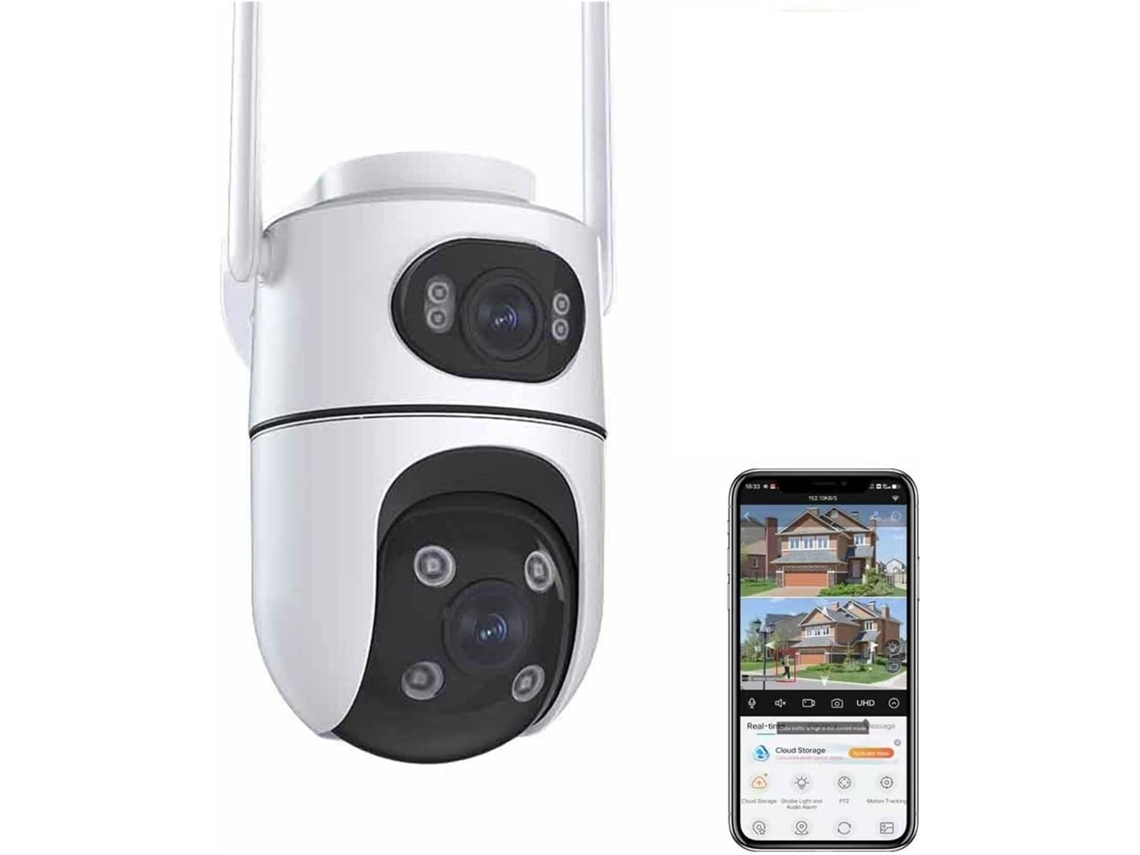 Cámara Wi-fi Para Exteriores Con Doble Lente Hd 4k, Cámara Ptz 2k Con Seguimiento.