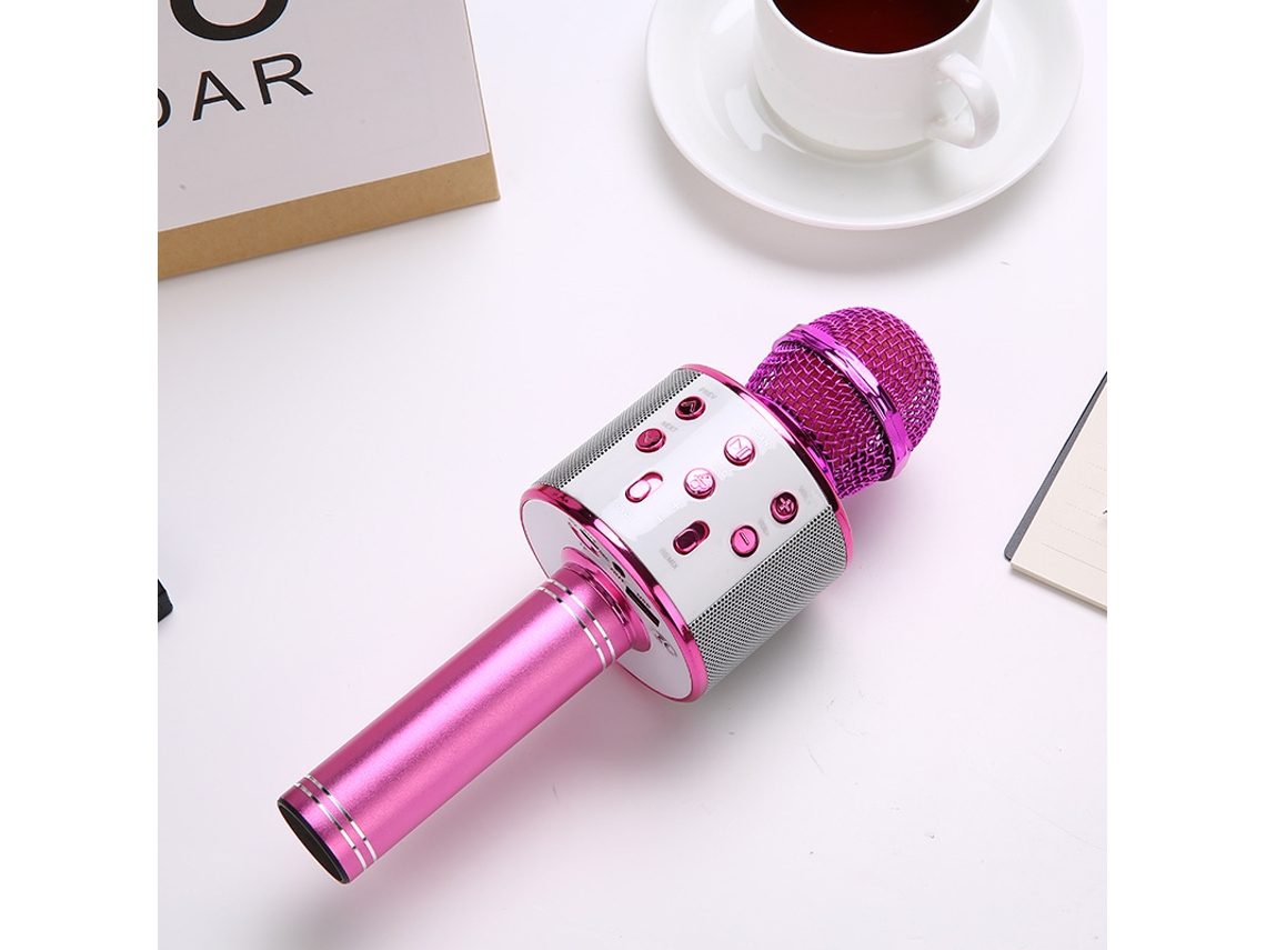Ws88 Micrófono Portátil de Karaoke VEANXIN Inalámbrico con Altavoz USB para Niños Rosa