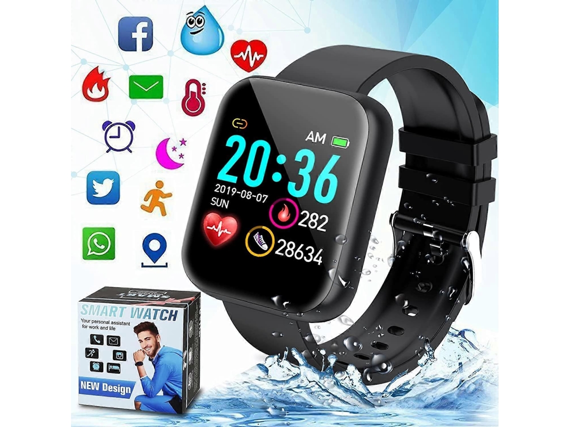 Relógio Inteligente Sunrain, Smartwatch Bluetooth Compatível Com Telefones Android Ios, Relógio De Fitness À Prova D'água Ip67 Smartwatch Relógio