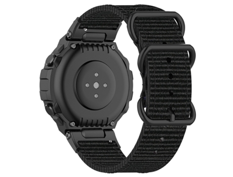 Correa de nailon liberación rápida con hebilla 22mm para Huami Amazfit T-Rex/T-Rex Pro/Ares - negro