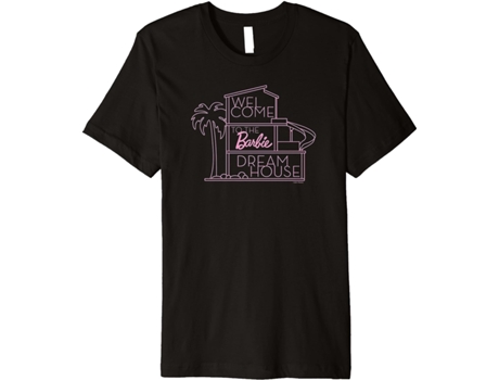 T-Shirt Unisex TEESTONE Barbie - Welcome To The Barbie Dream House Premium negro (XXXL)