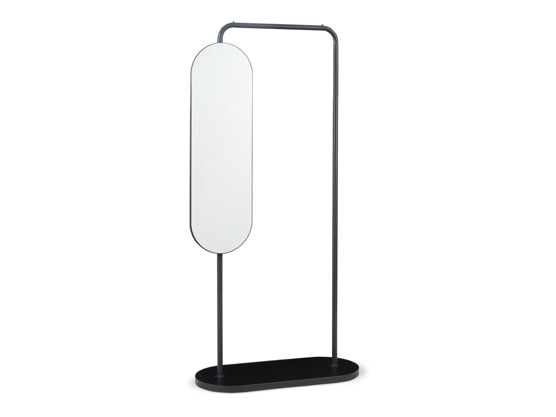 Perchero Vann con espejo giratorio 167x80x35 cm Negro [EN.CASA]