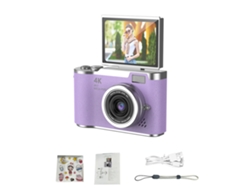 (morado - 64 Gb) Cámara Digital 4k - 48 Mp - Cámara Para Niños - Enfoque Automático - Pantalla De 2,4 Pulgadas - Abatible 180°