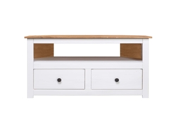 Mueble Esquinero Tv Madera Pino Estilo Panamá Blanco 93x49x49cm