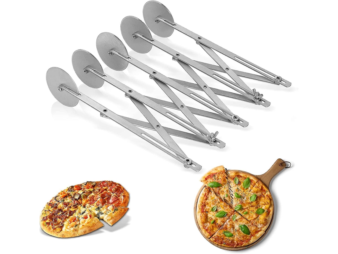 Cortador De Pizza Con Ruedas Ajustables 3/5/7, Acero Inoxidable Para Dough, Brownies Y Pasteles, Divisor De Pastelería Para Horneado 5 Rueda