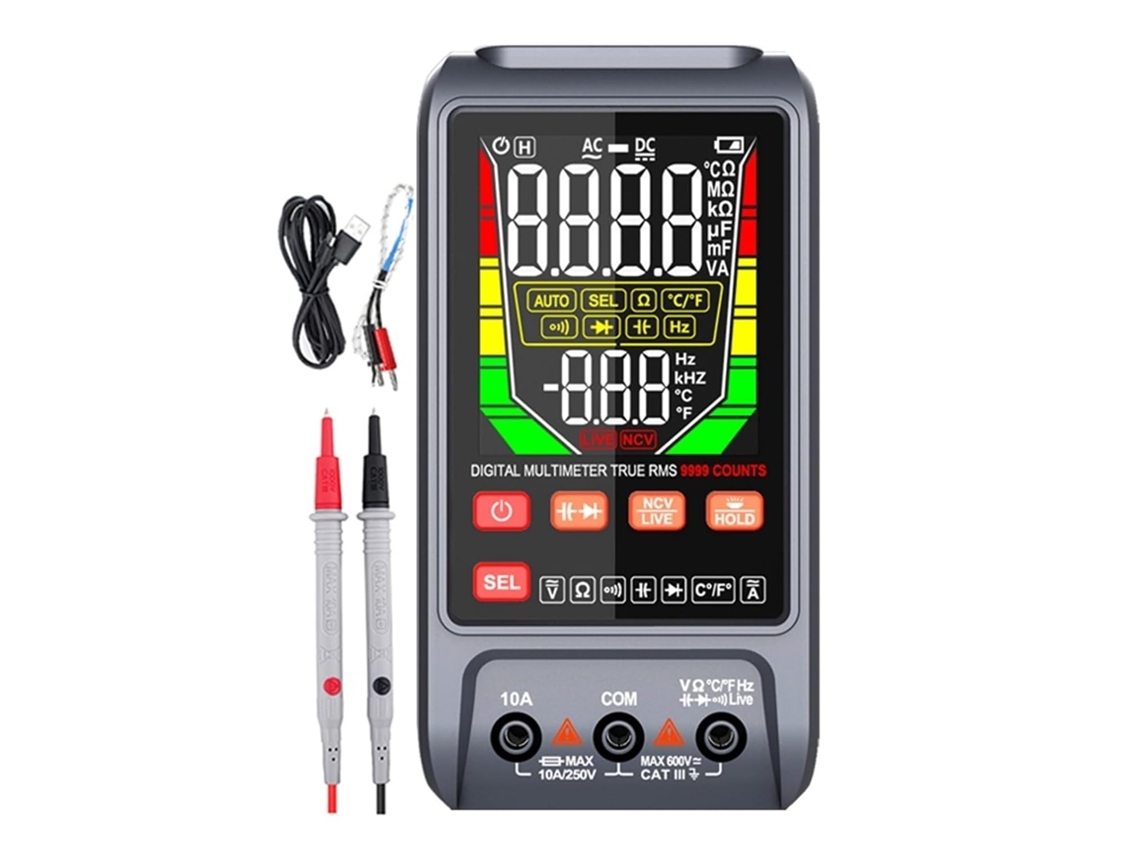 Multimetro Numérico Dc Ac Testeur De Capacité Gamme Manuelle Compteur Tension Vrai Transistor