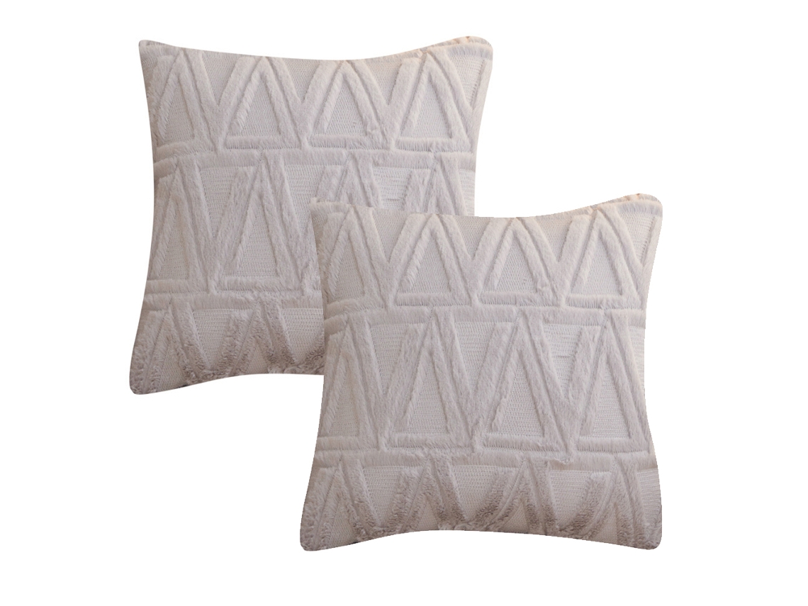 Juego De 2 Fundas De Almohada Decorativas De Felpa Suave, 45 X 45 Cm