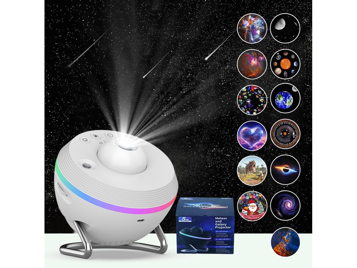 Proyector de estrellas con luz nocturna ultrabrillante y 13 escenas White Siurn