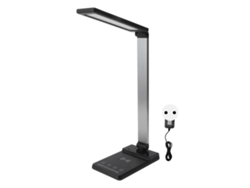Lámpara de oficina LED 2026 con cargador inalámbrico, puerto de carga rápida PD3.0, interfaz de enchufe europeo, 100-240V