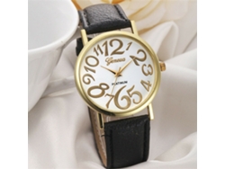 Reloj De Pulsera De Cuarzo Informal Con Correa De Piel Sintética Moderna Y Luminosa (blanco)