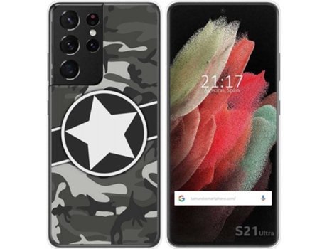 Carcasa Samsung Galaxy S21 Ultra 5G TUMUNDOSMARTPHONE Camuflaje 02 Multicolor