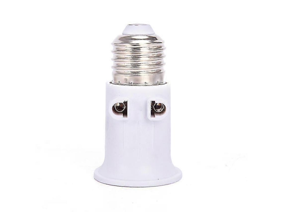 Rebe-adaptador De Bombilla E27 Resistente Al Fuego Pbt Con Base De Enchufe Europeo Para Hogar Y Estudio Fotográfico Blanco