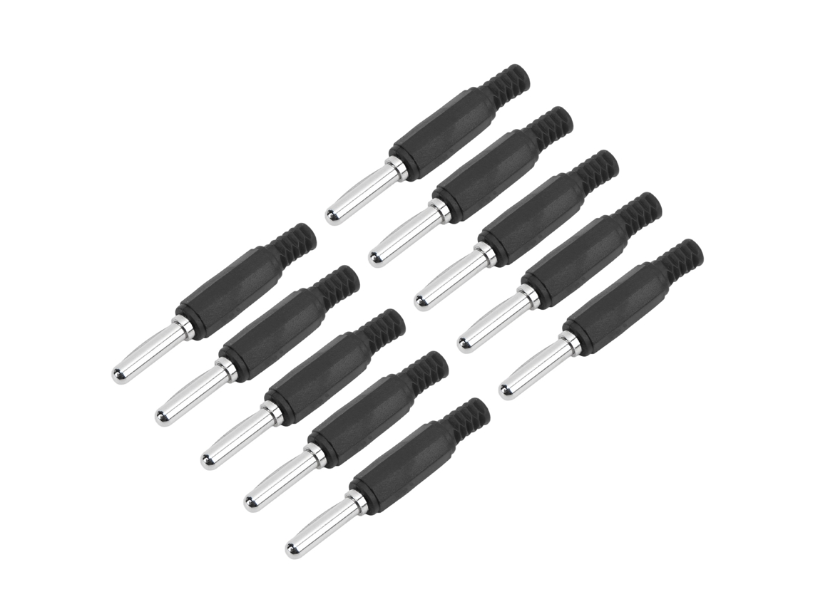 10pcs Conector Banana Macho 4mm De Latón Profesional Para Accesorios De Seguridad Negro J.10023