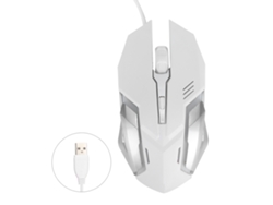 Rato Com Fio Usb Para Jogos E Escritório Com Luzes De Respiração 7 Cores Branco X7 1600dpi