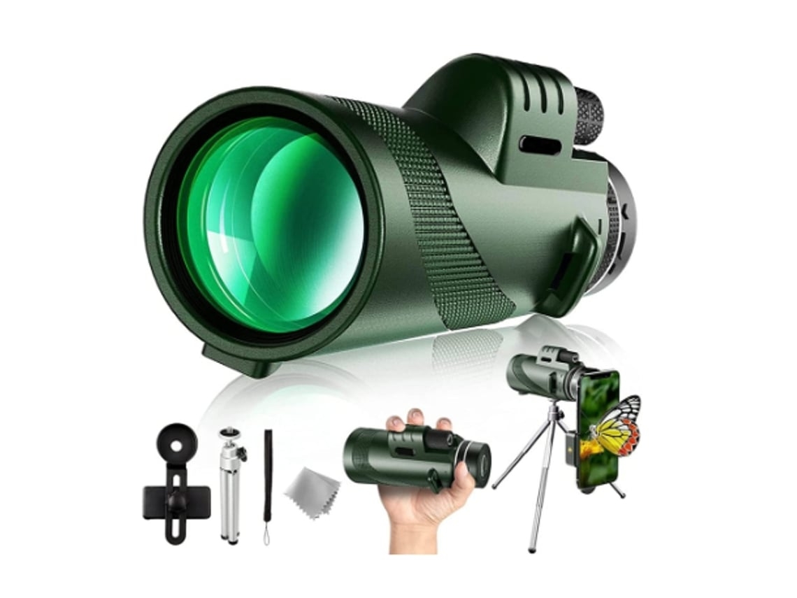 Telescopio monocular 40x60 de alta resolución, visión nocturna, larga distancia, senderismo, caza, observación, telescopio portátil con USHION