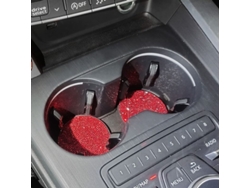 Portavasos Universales Para Coche Con Cristales Brillantes, Pvc A Prueba De Derrames, Para Uso En El Interior Del Coche.