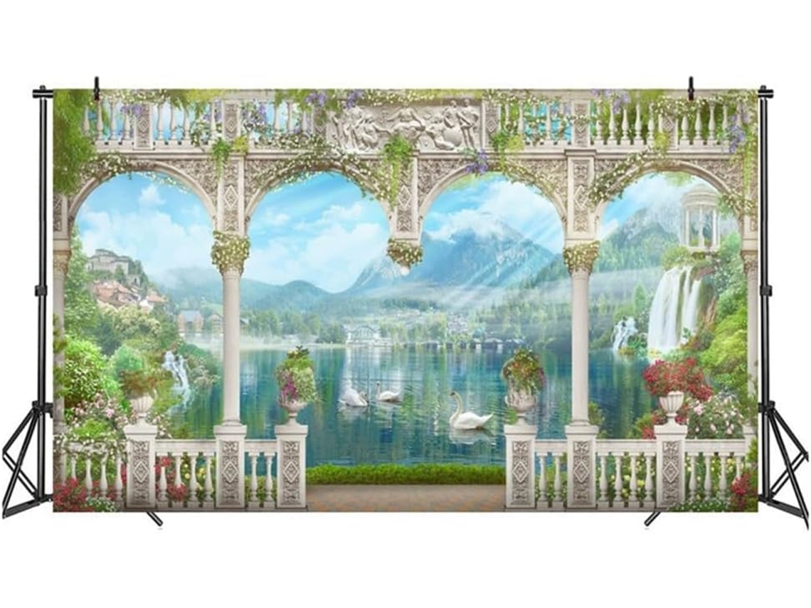 Fondo Fotográfico Portátil De Tela Para Fiestas Y Reuniones, Estilo Europeo, 210x150cm, Para Fotos Grupales En Formato Horizontal.
