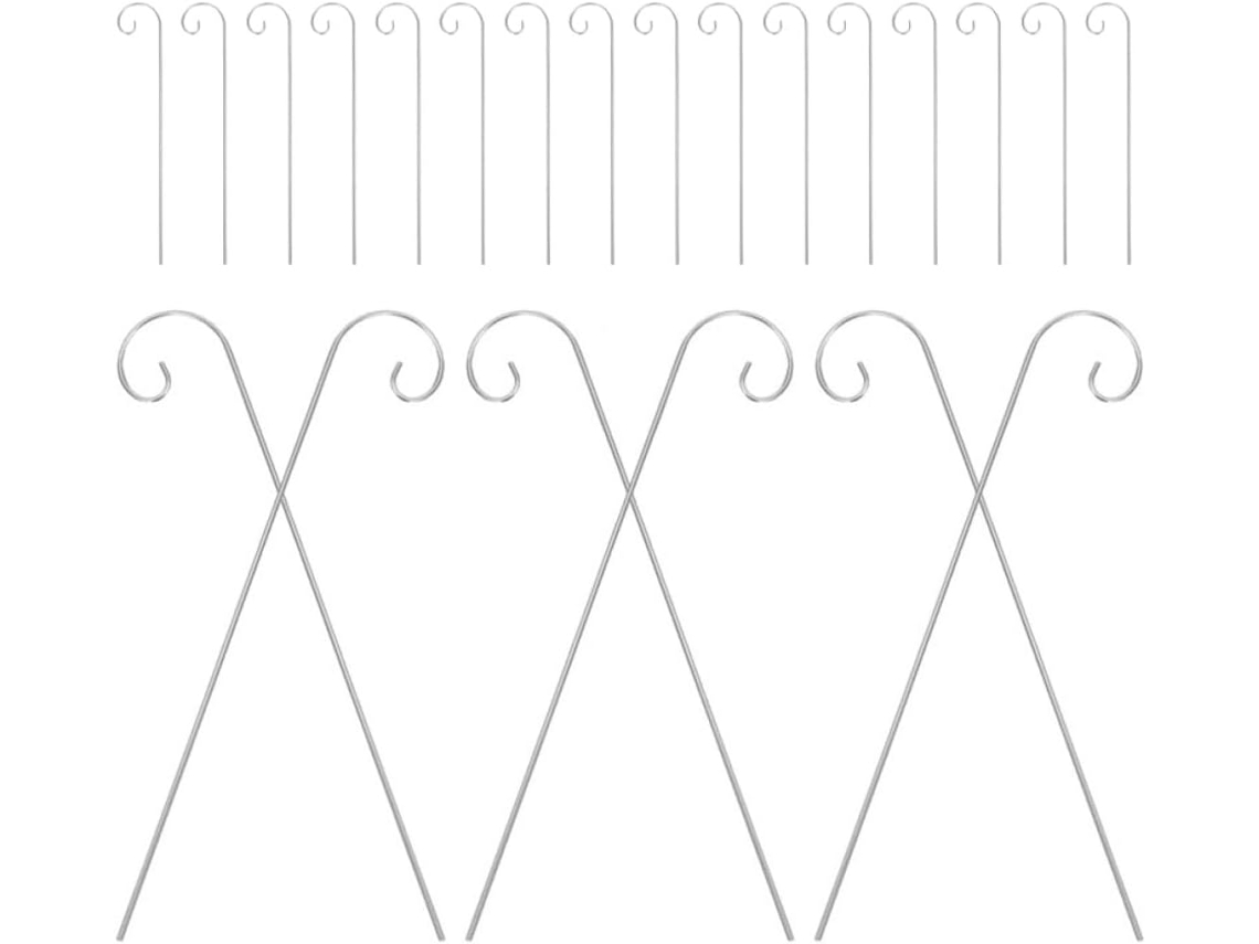 Juego De 30 Ganchos Plateados Elegantes Para Decoración De Exteriores Con Instalación Incluida.