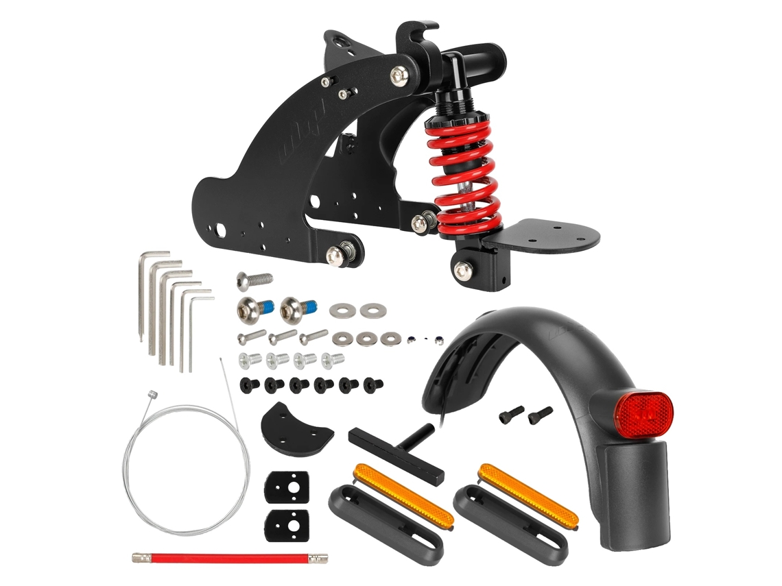 Kit de suspensión trasera para patinete Xiaomi 4 Pro, acero resistente, guardabarros ensanchados, kit OEM rojo