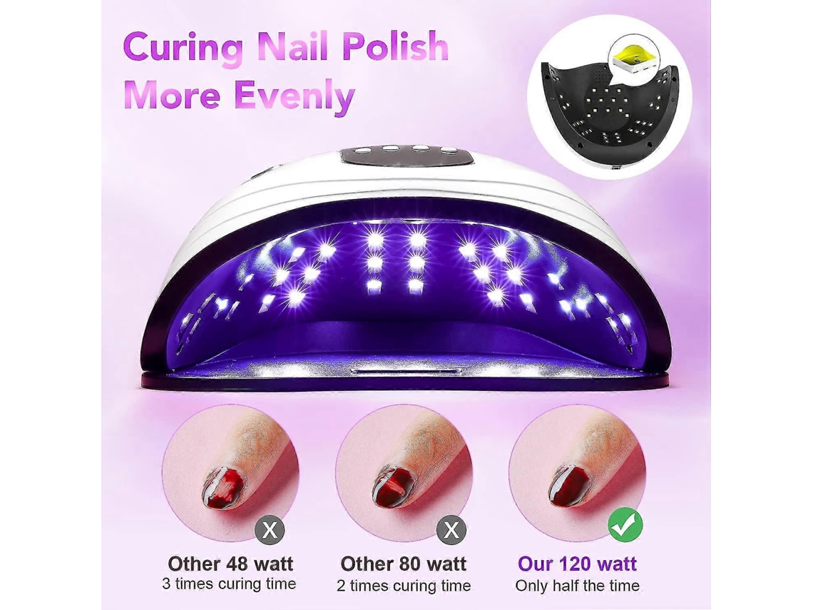 Lámpara de uñas UV LED profesional LY EBIKE de 120 W con secado rápido y detección automática