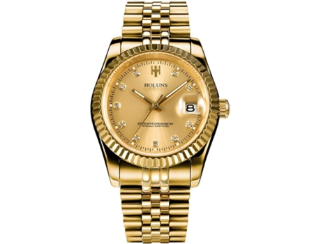VEANXIN Relojes de pulsera dorados de acero inoxidable para hombre-Negro plata