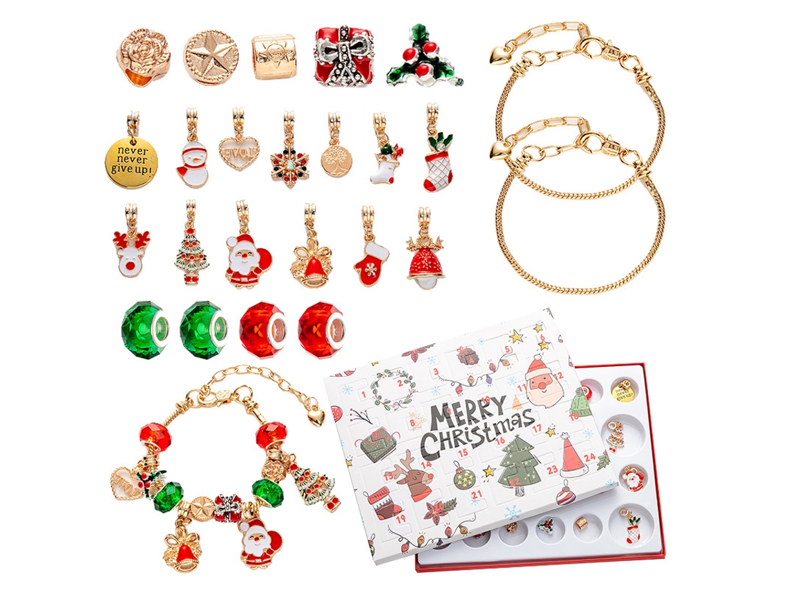 Calendario de Adviento de Navidad 2025, pulsera, conjunto de joyas DIY 01 Siurn