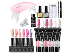 Kit de manicura GOKOCO: set de uñas, esmalte en gel y taladro de uñas con lámpara UV LED.
