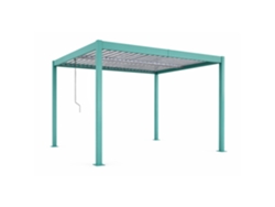 Rhodes Pérgola Bioclimática Con Estructura Y Lamas Orientables De Aluminio Verde, 4 X 3 M