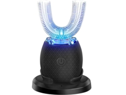 Cepillo de dientes eléctrico ultrasónico Gertiz en forma de U, limpieza 360°, luz azul y blanqueamiento dental (negro)