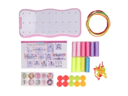 Kit de materiales 2026 para coser pulseras para niños, máquina de coser de joyería de juguete, color rosa.