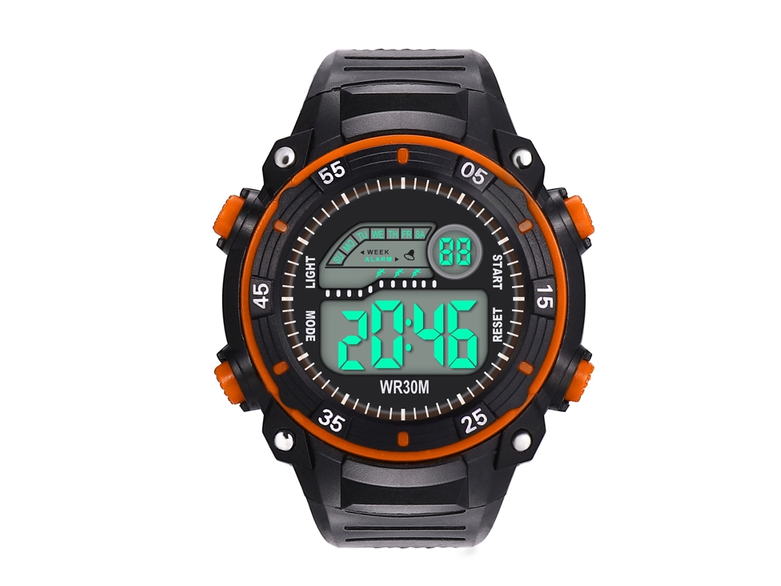 Reloj De Pulsera Digital Electrónico Para Niños Con Correa De Pvc Naranja.