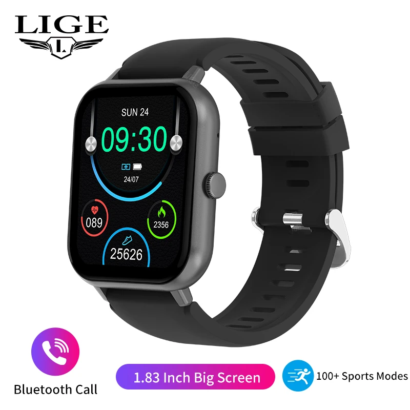 Reloj Inteligente (negro), Llamadas Bluetooth, Pantalla Táctil Completa, Deportes Y Fitness, Unisex.
