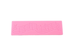 Molde de Silicona con Notas Musicales y Encaje para Decorar Pastel Rosa
