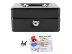 Caja Metálica Para Dinero Con Cerradura, Portátil, Segura Para Dinero, Documentos, Hogar, Coche, Con 2 Llaves.