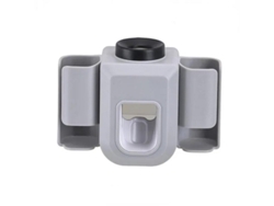 Portacepillos de dientes con dos agujeros, portapasta, accesorio de baño MDUG (gris)
