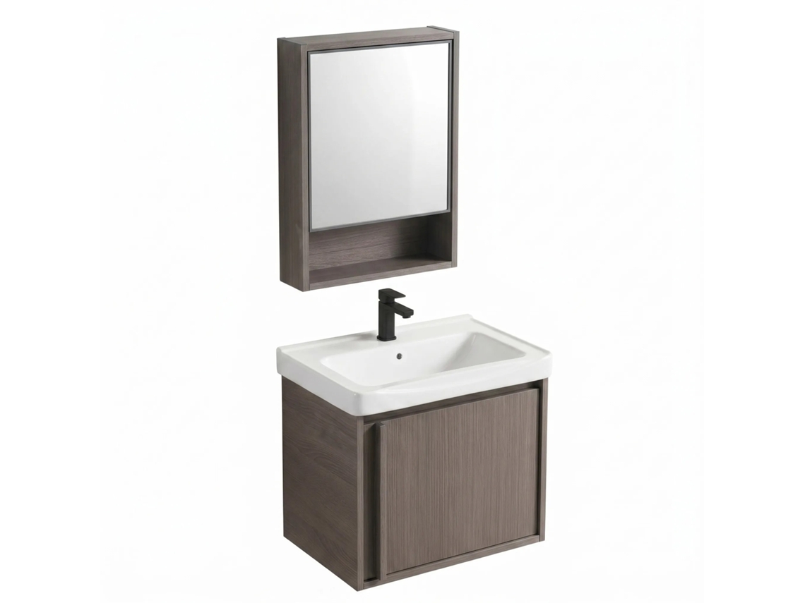 Conjunto De Muebles De Baño Con Lavabo Rea Gama Brown T25023 Kjm 50cm