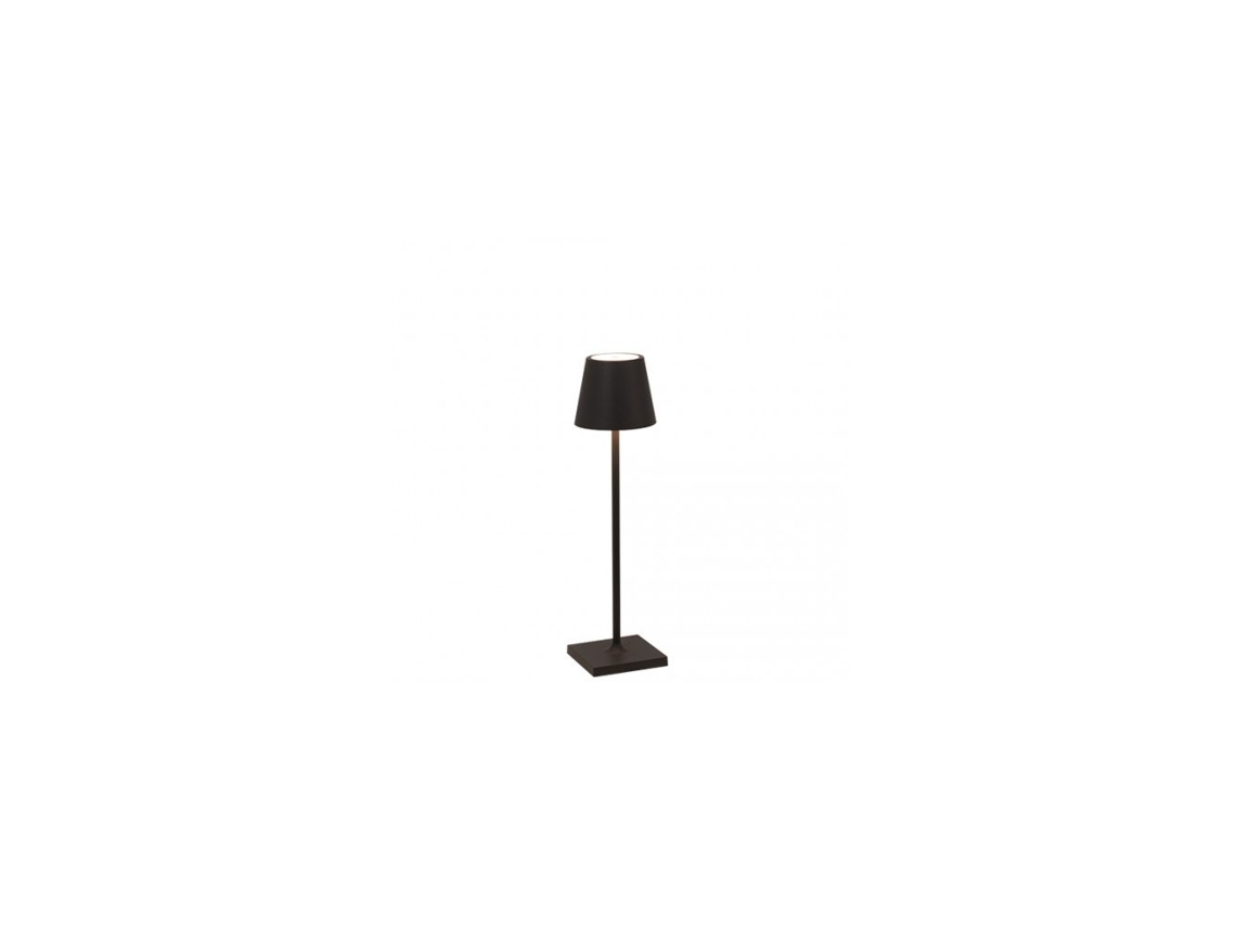 Lámpara de Mesa Poldina Pro Micro LED Negra Recargable y Regulable ZAFFERANO