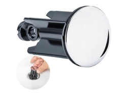 Tapón Universal De Cuenca 40mm De Cromo Con Junta De Goma Para Baño Y Bidet