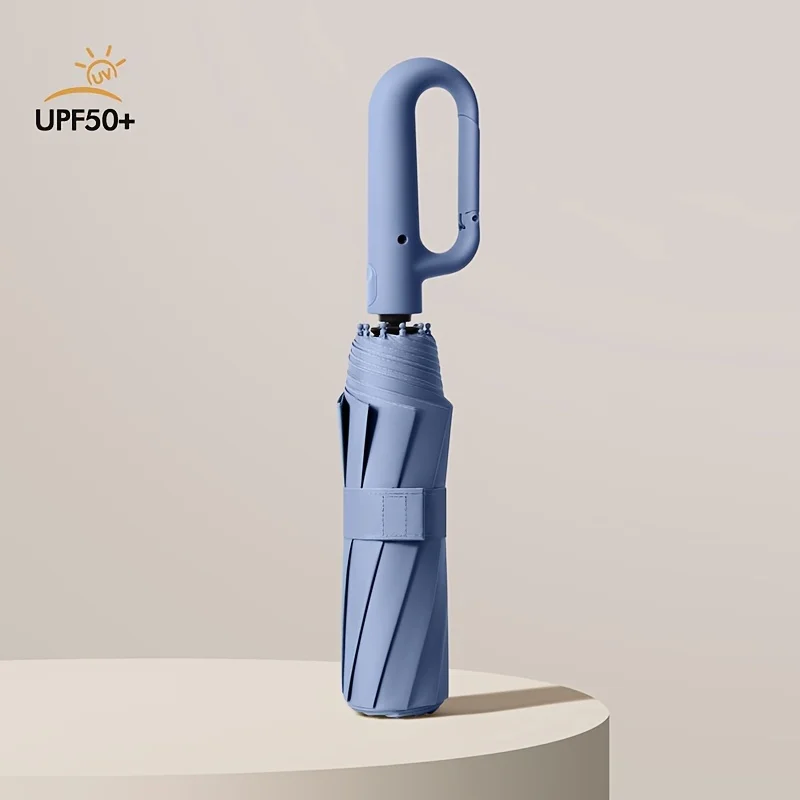 Paraguas Plegable Automático Reforzado De 105 Cm, Resistente Al Viento, Con 30 Varillas (azul Marino) Y Mango Con Hebilla Grande.