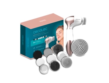 CECOTEC Cepillo Limpiador Facial Masajeador y Portatil Bamba FaceCare TotalClean. 9 Cabezales para Cara, Cuerpo y Pies con Giro de 360º, Diseño Erg...