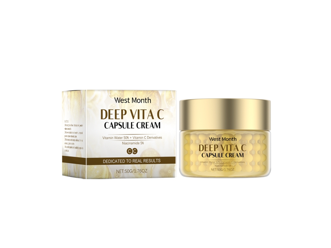 Crema hidratante profunda con vitamina C para una piel sana.