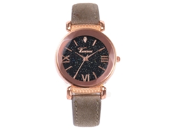 Reloj De Cuarzo Vansoar Para Mujer Con Correa De Piel Sintética Y Diamantes De Imitación, Esfera Gris Brillante.