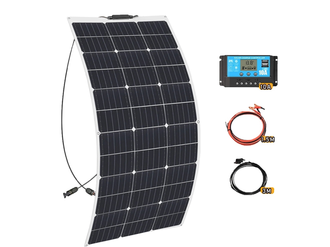 Kit de panel solar flexible, alta eficiencia 21.8, múltiples opciones de potencia, kit de panel solar OEM de 100 W (100 W/200 W/300 W)