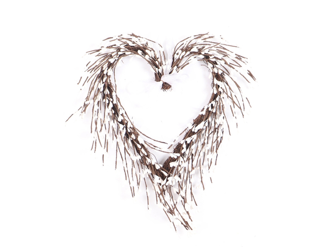 Corona Decorativa En Forma De Corazón Para Pared O Puerta En El Día De San Valentín Con Luces Opcionales.