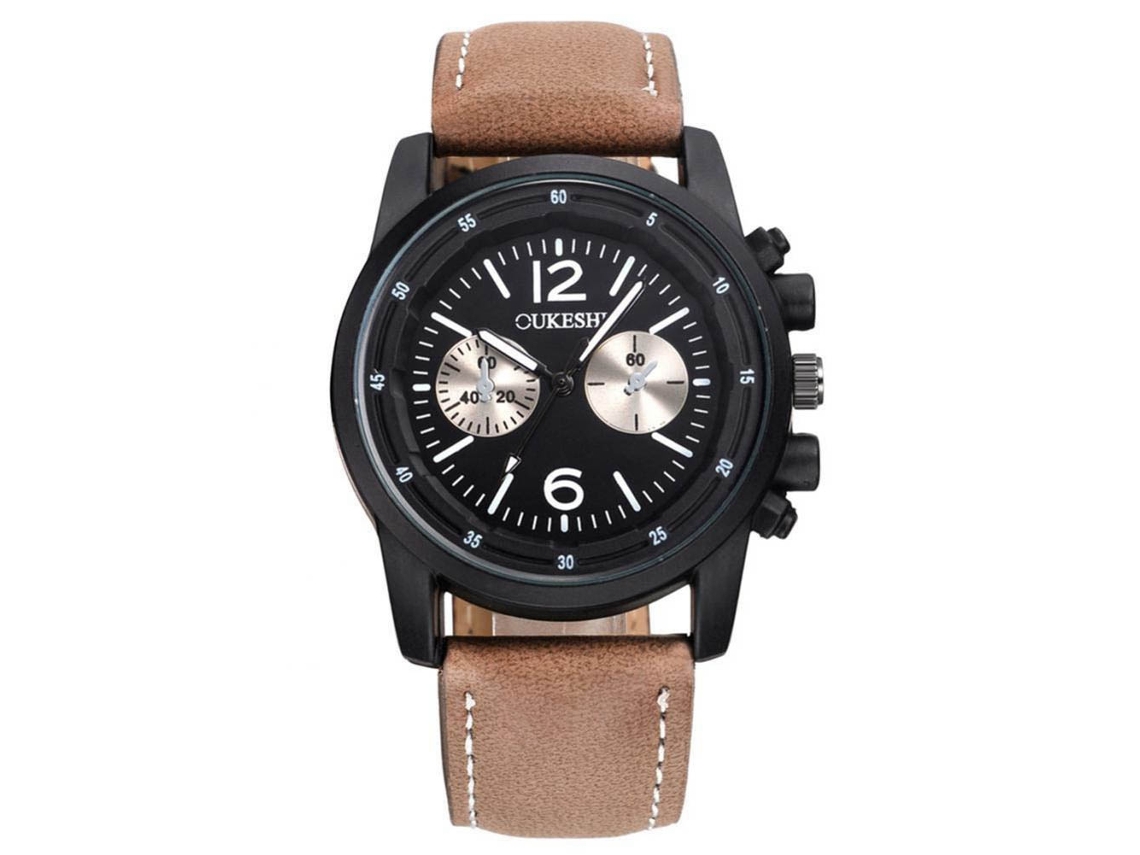 Reloj De Pulsera Moda Simple Con Correa De Piel Pu (marrón)