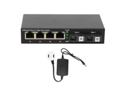 Conmutador De Ethernet Gigabit De Conversión Optoelectrónica 6 Puertos 10/100/1000mbps 20km