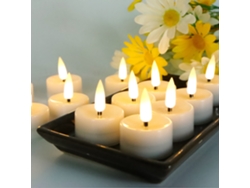 (12 Velas Led Blancas Intermitentes), Funciona Con Pilas, Parpadea Sin Llama, Aptas Para Decoración De Fiestas.