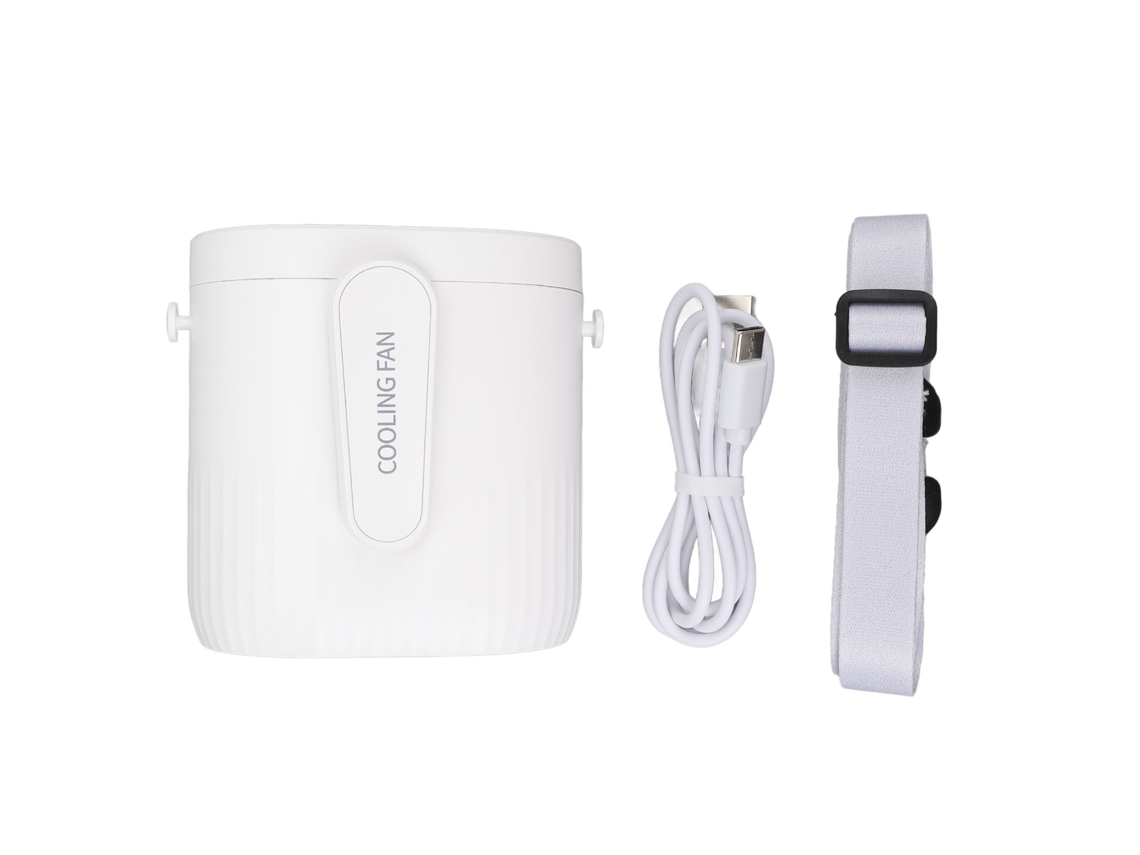 Ventoinha Para Cintura Portátil Clip 3 Velocidades 4000mah Operação Silenciosa Recarregável Branco