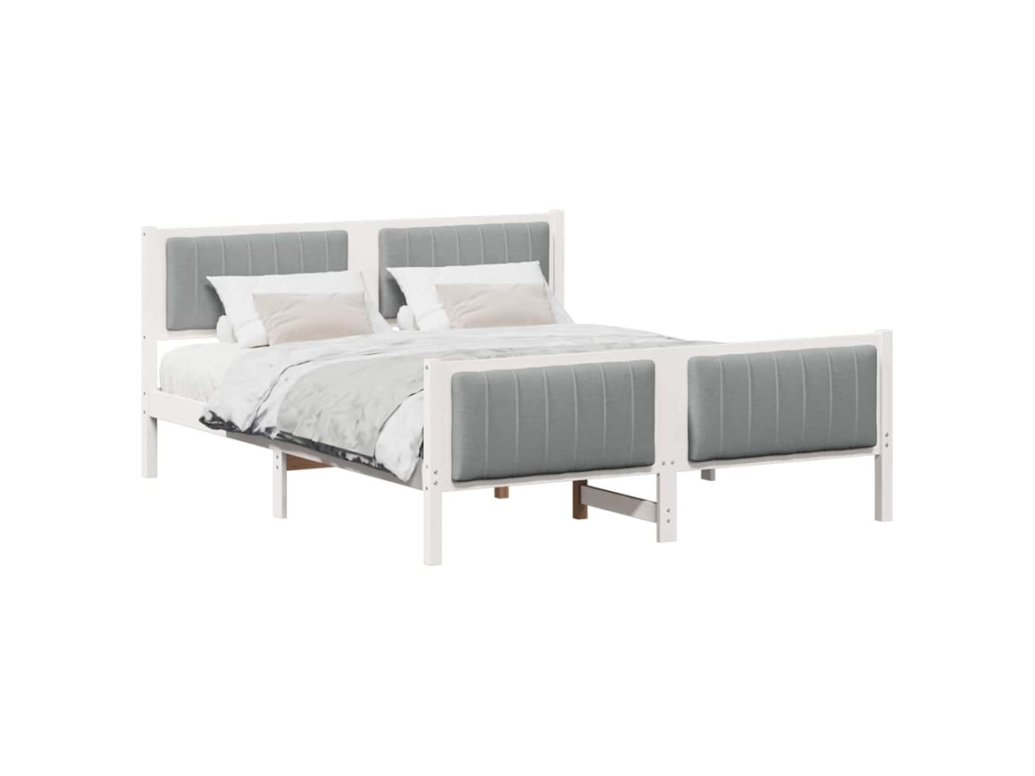 Maison Exclusive - Estructura De Cama Con Cabecera Y Gris Claro 160 X 200 Cm